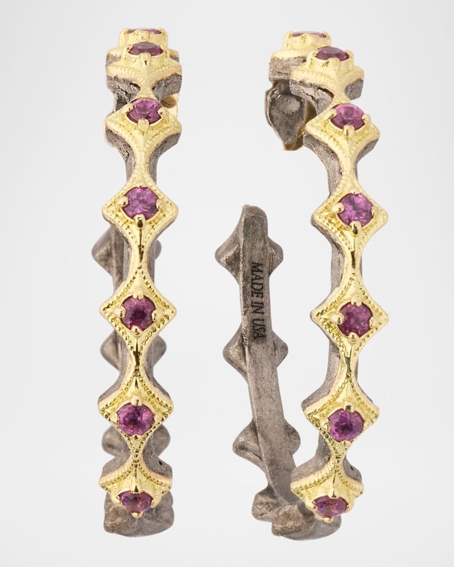 Crivelli Hoop Earrings with Purple Garnet